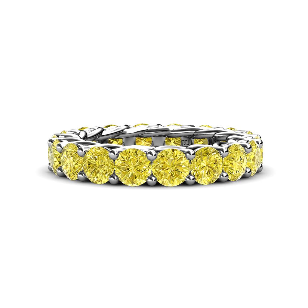 Lucida 4.00 mm Round Yellow Diamond U Prong Eternity Band 