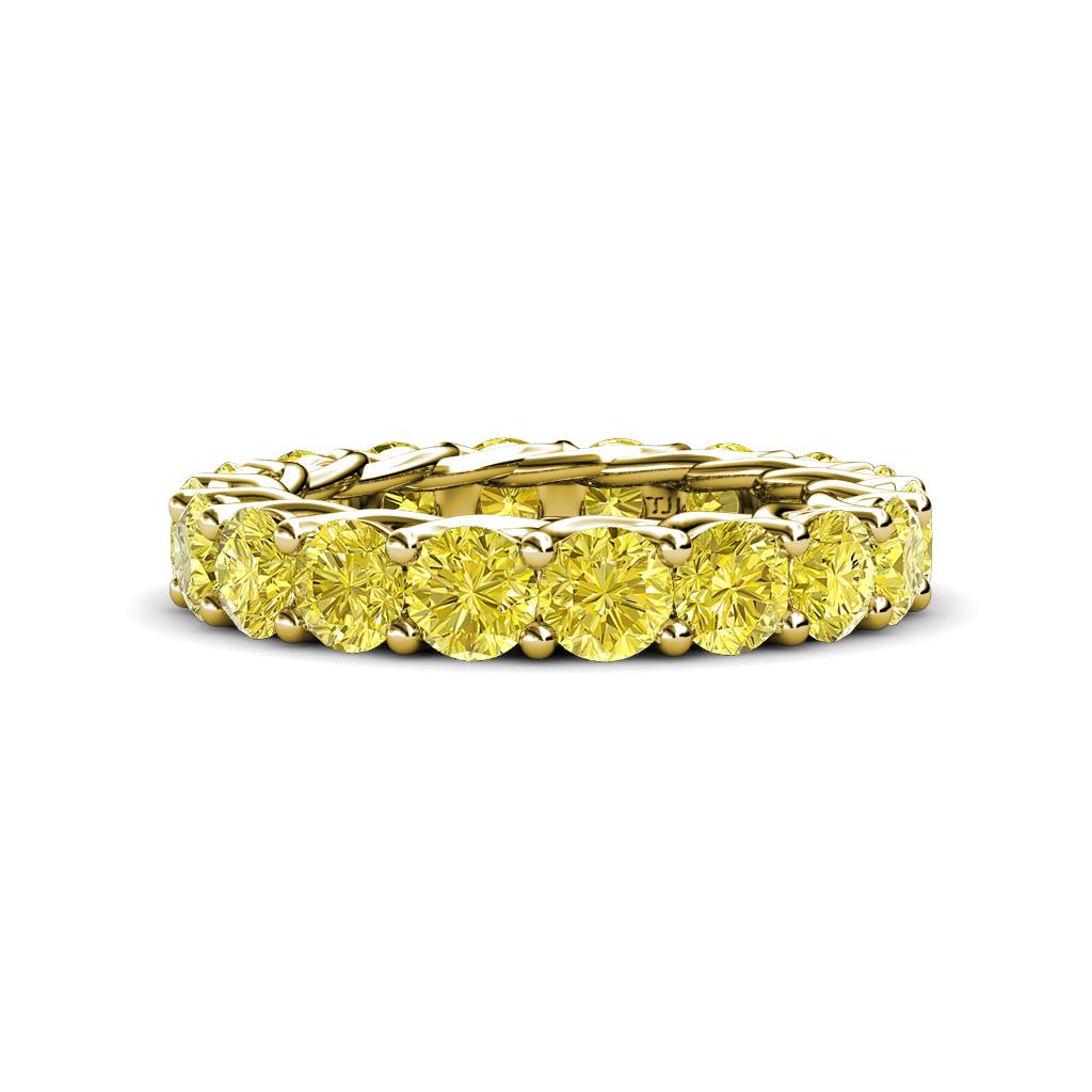Lucida 4.00 mm Round Yellow Diamond U Prong Eternity Band 