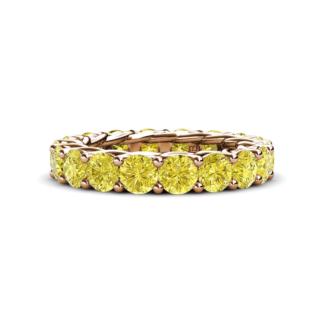 Lucida 4.00 mm Round Yellow Diamond U Prong Eternity Band 