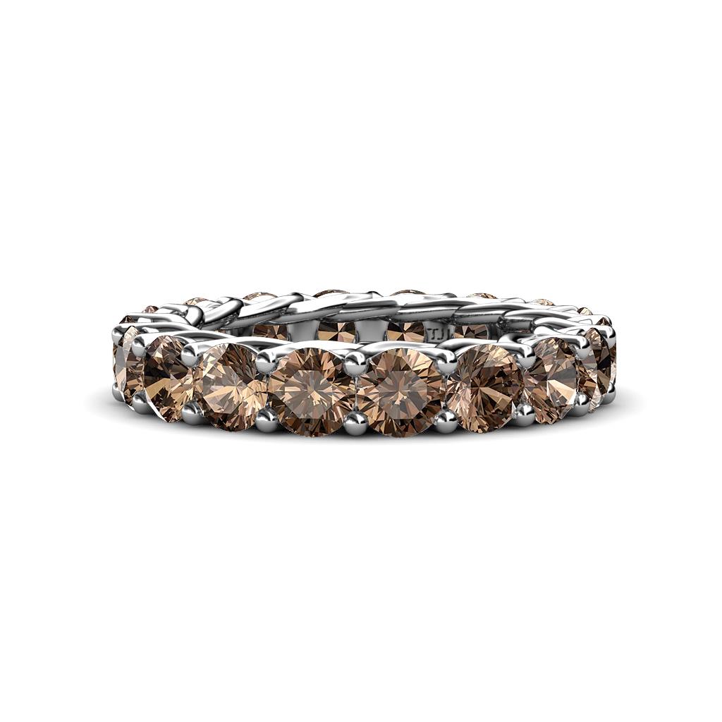 Lucida 4.00 mm Round Smoky Quartz U Prong Eternity Band 