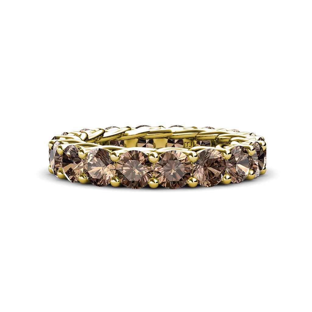Lucida 4.00 mm Round Smoky Quartz U Prong Eternity Band 