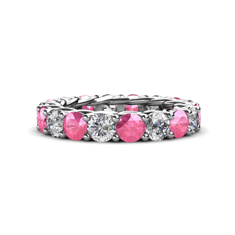Lucida 4.00 mm Pink Tourmaline and Diamond Eternity Band 