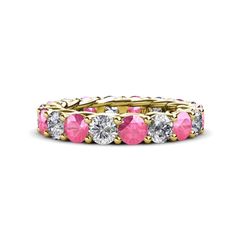 Lucida 4.00 mm Pink Tourmaline and Diamond Eternity Band 