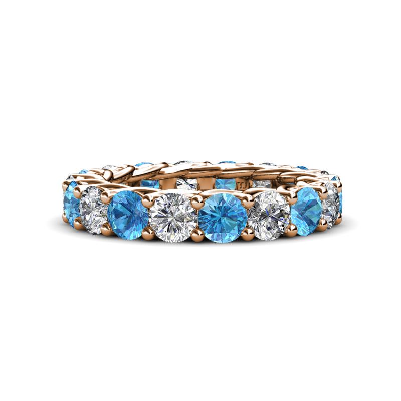 Lucida 4.00 mm Blue Topaz and Diamond Eternity Band 