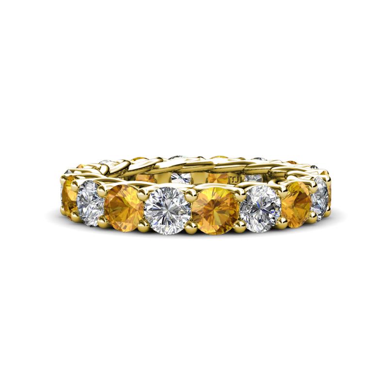 Lucida 4.00 mm Citrine and Diamond Eternity Band 