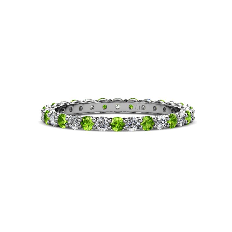 Evelyn 2.00 mm Peridot and Diamond Eternity Band 