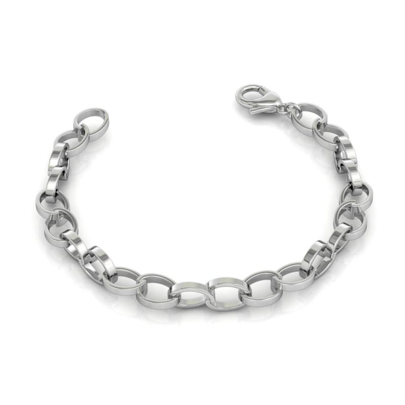 Emperor Unisex Double Link Bracelet Sterling Silver 
