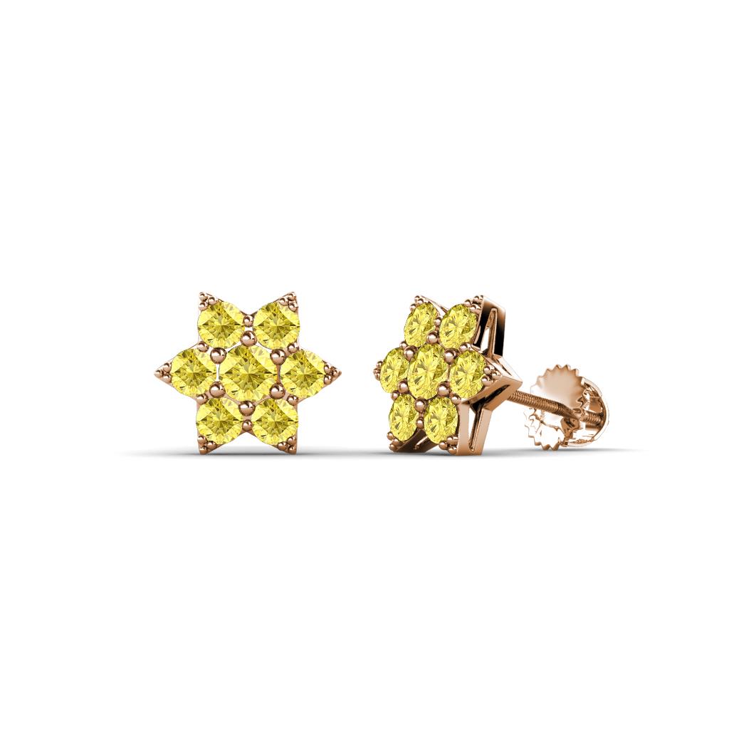 Amora Yellow Sapphire Flower Earrings 