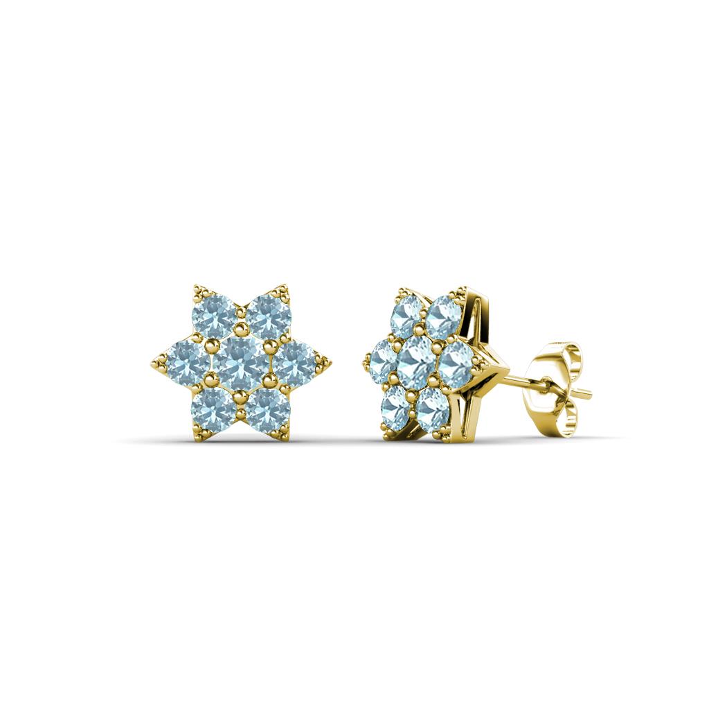 Amora Aquamarine Flower Earrings 