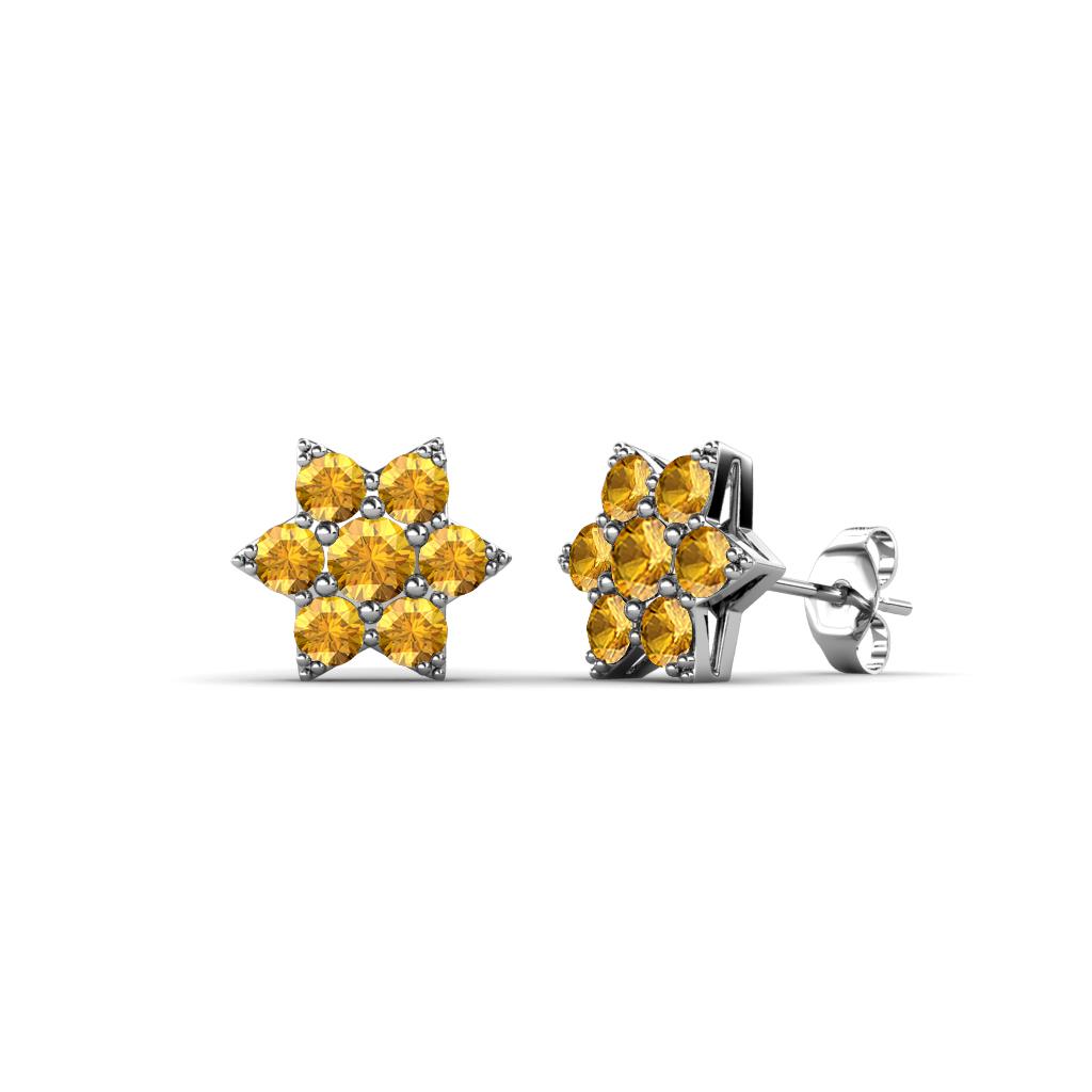 Amora Citrine Flower Earrings 