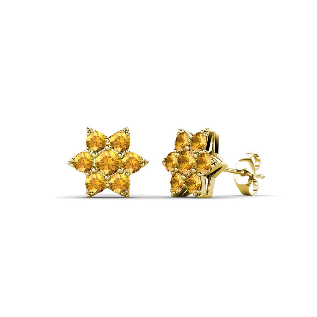 Amora Citrine Flower Earrings 