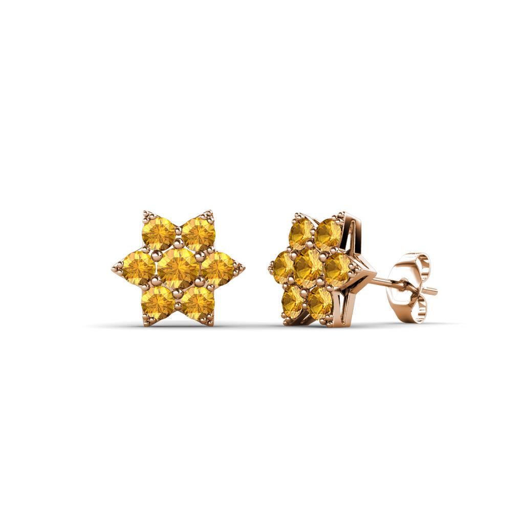 Amora Citrine Flower Earrings 