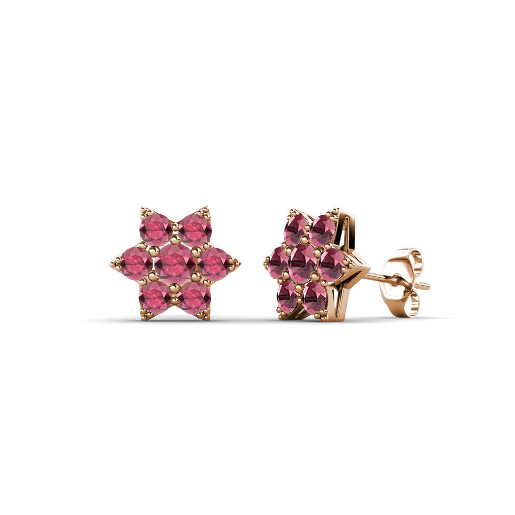 Amora Rhodolite Garnet Flower Earrings 