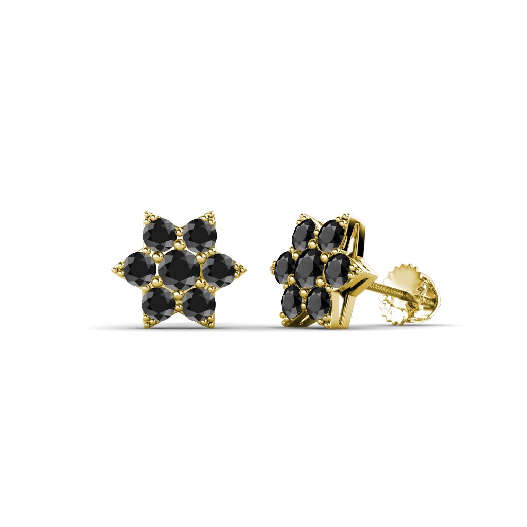 Amora Black Diamond Flower Earrings 