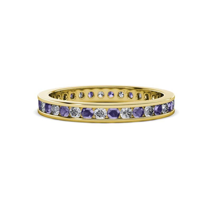 Celina 2.00 mm Round Iolite and Diamond Eternity Band 