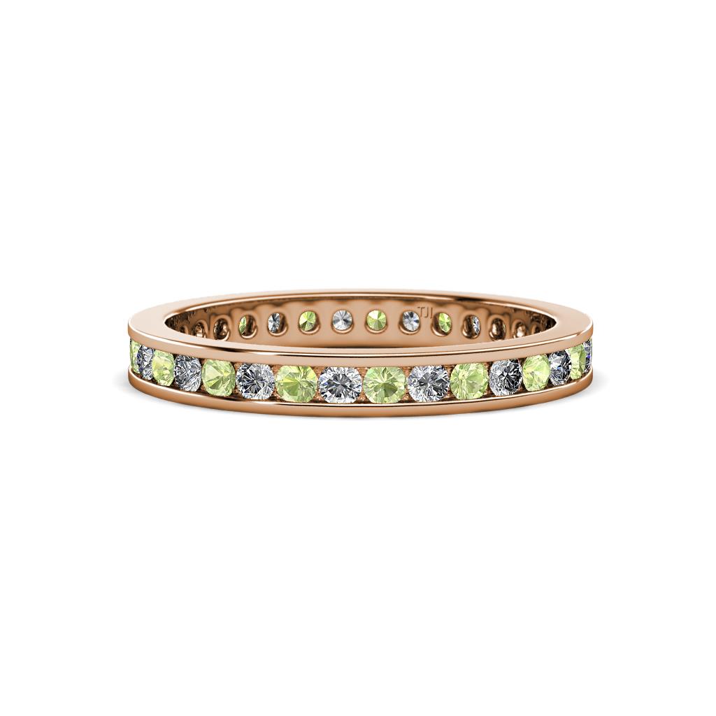 Celina 2.00 mm Round Peridot and Diamond Eternity Band 