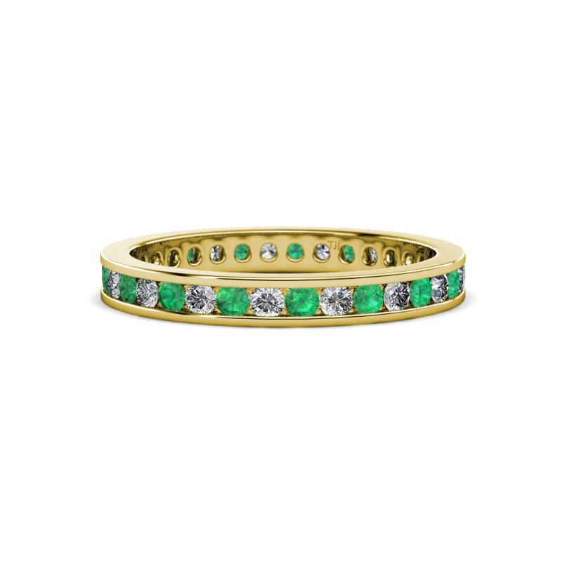Celina 2.00 mm Round Emerald and Diamond Eternity Band 