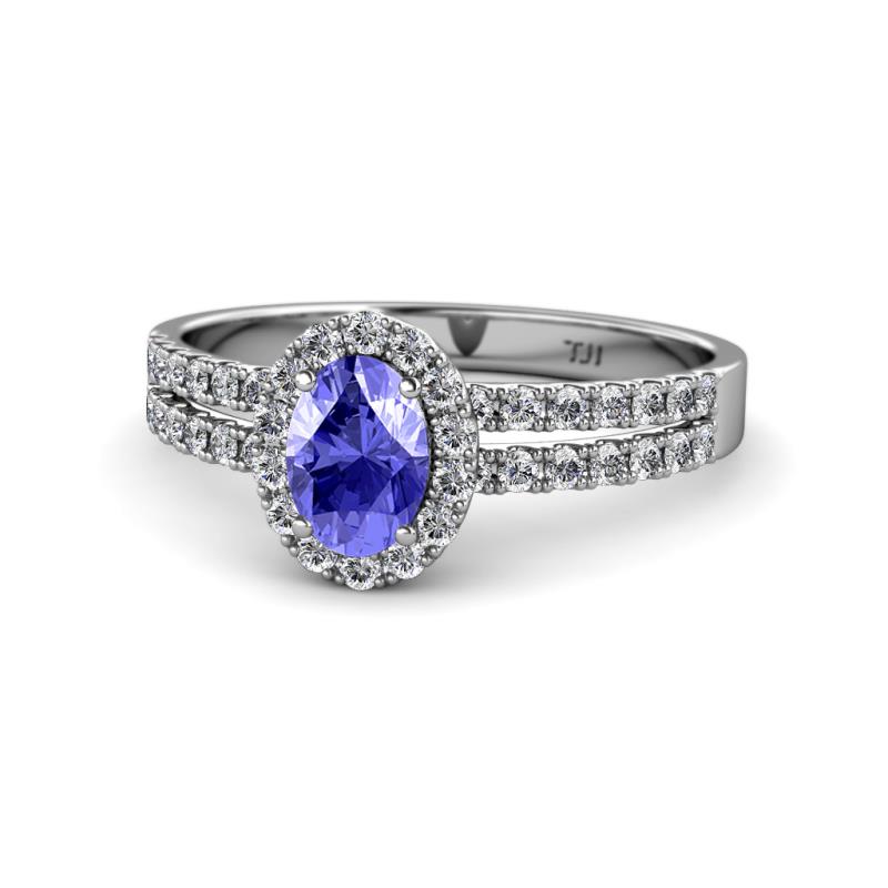 Amaya Desire Tanzanite and Diamond Halo Engagement Ring 