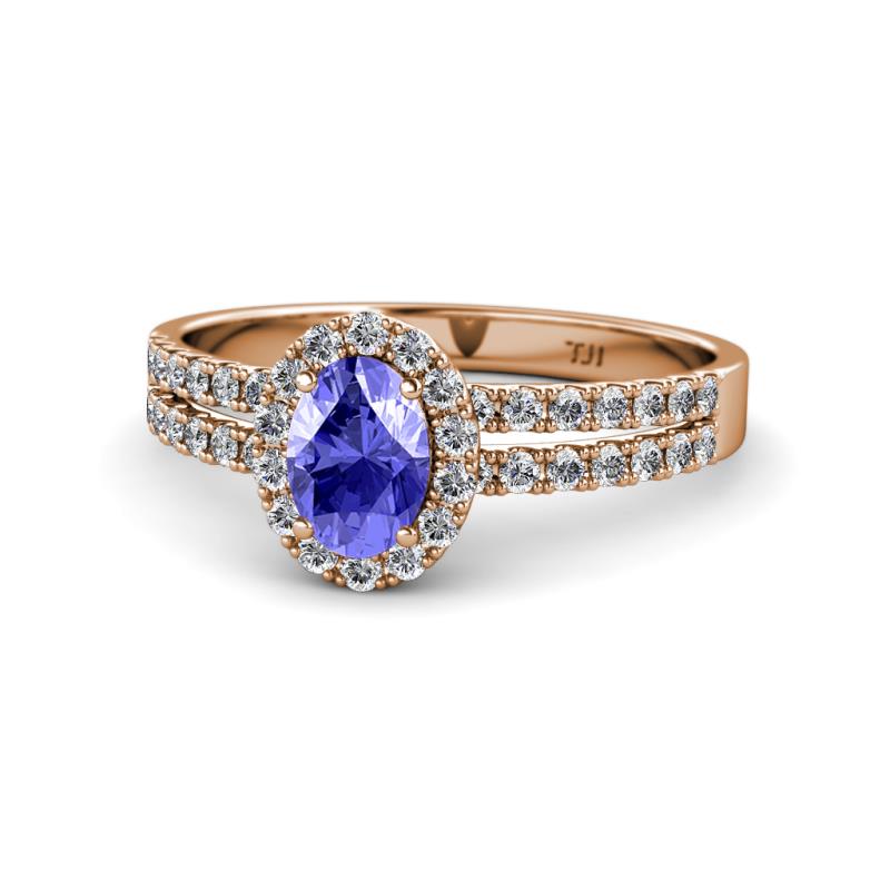 Amaya Desire Tanzanite and Diamond Halo Engagement Ring 