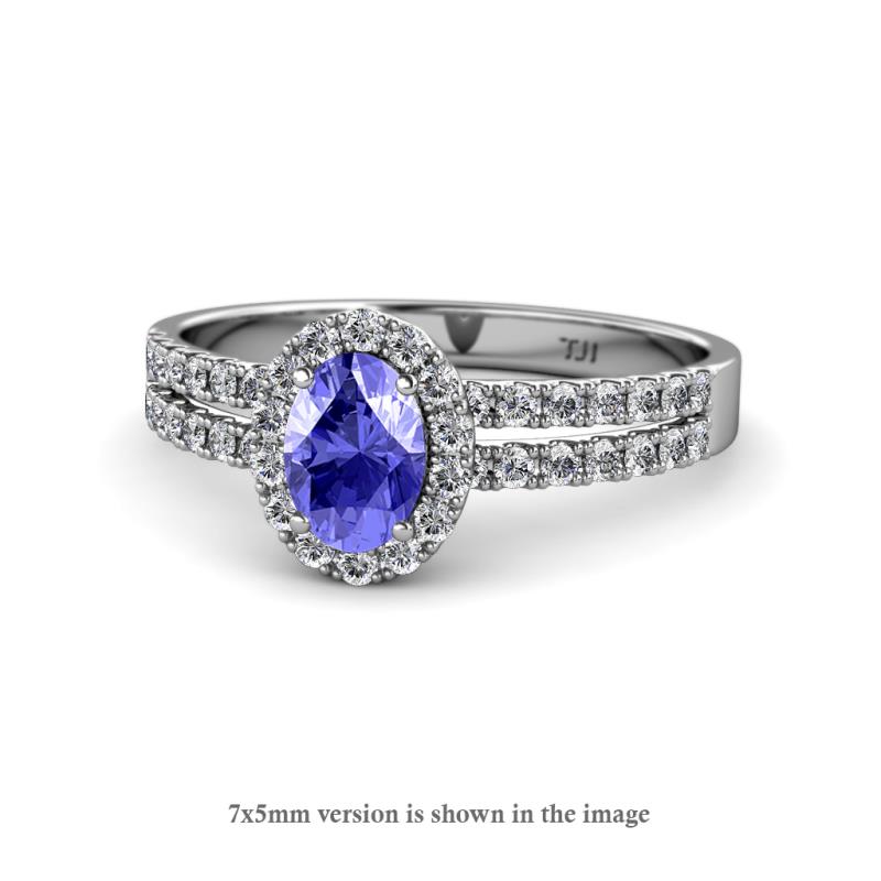 Amaya Desire Tanzanite and Diamond Halo Engagement Ring 