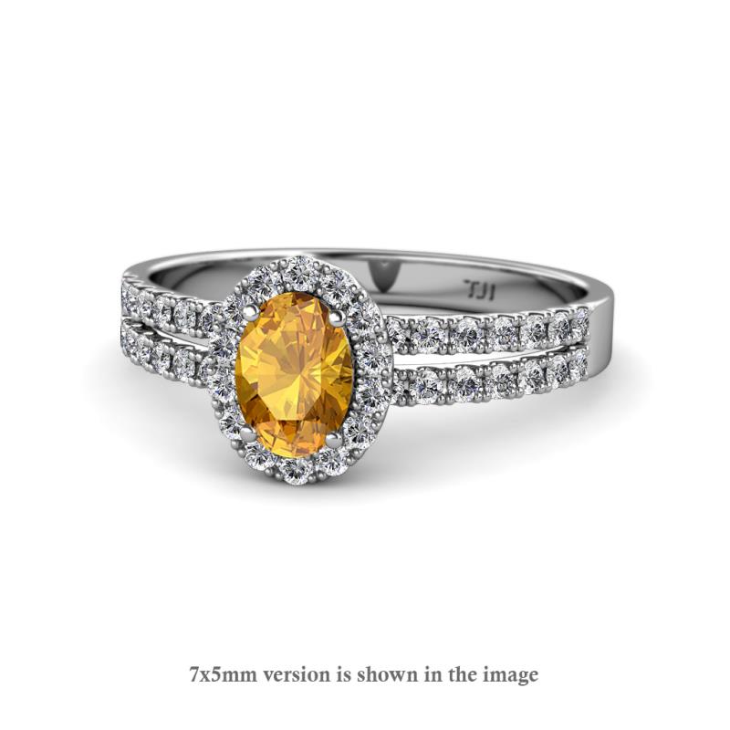 Amaya Desire Citrine and Diamond Halo Engagement Ring 