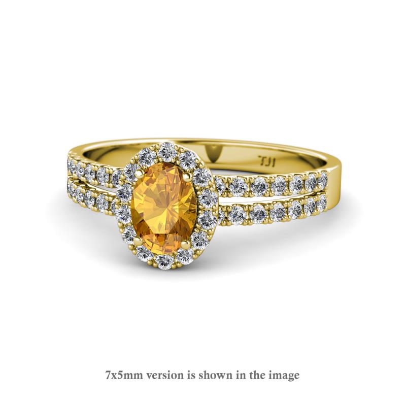 Amaya Desire Citrine and Diamond Halo Engagement Ring 