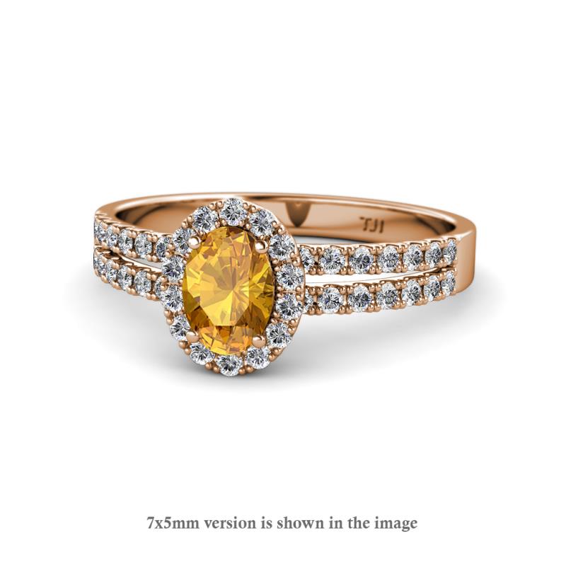 Amaya Desire Citrine and Diamond Halo Engagement Ring 