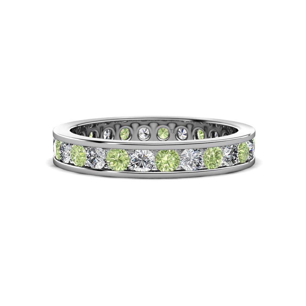 Celina 2.70 mm Round Peridot and Diamond Eternity Band 