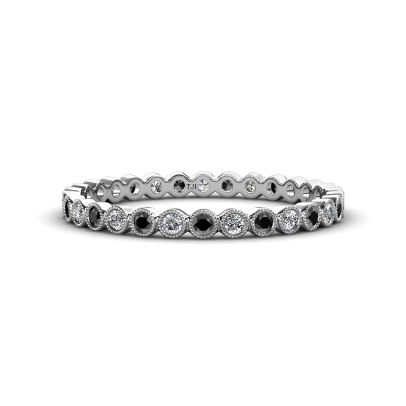 Arria 2.00 mm Black and White Diamond Eternity Band 