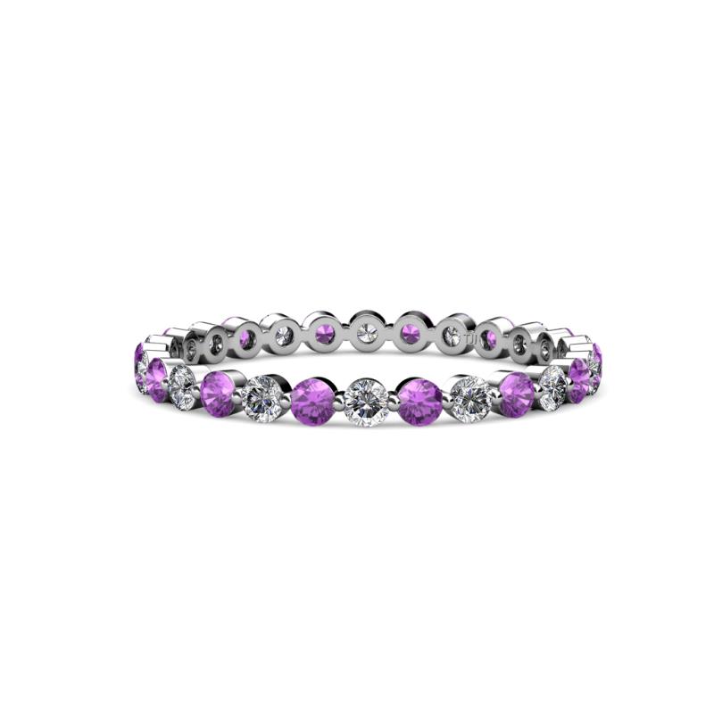 Valerie 2.00 mm Amethyst and Diamond Eternity Band 
