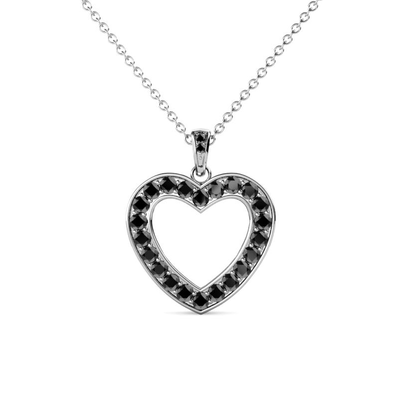 Naomi Black Diamond Heart Pendant 