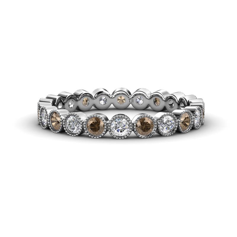 Arria 2.70 mm Smoky Quartz and Diamond Eternity Band 