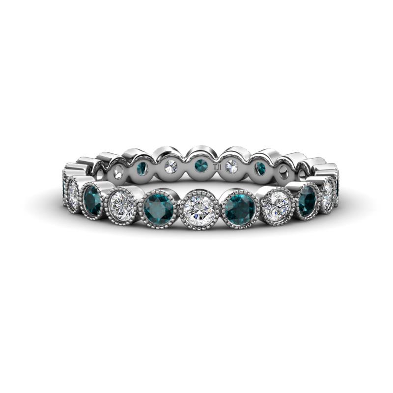 Arria 2.70 mm London Blue Topaz and Diamond Eternity Band 