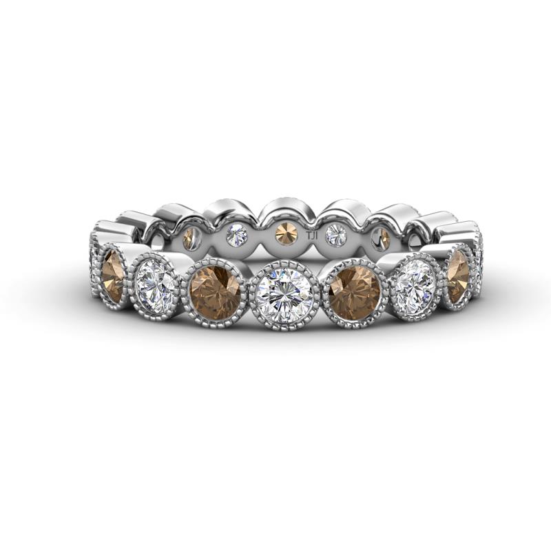 Arria 3.00 mm Smoky Quartz and Diamond Eternity Band 