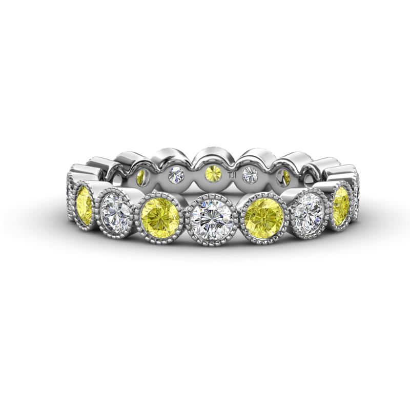 Arria 3.00 mm Yellow and White Diamond Eternity Band 