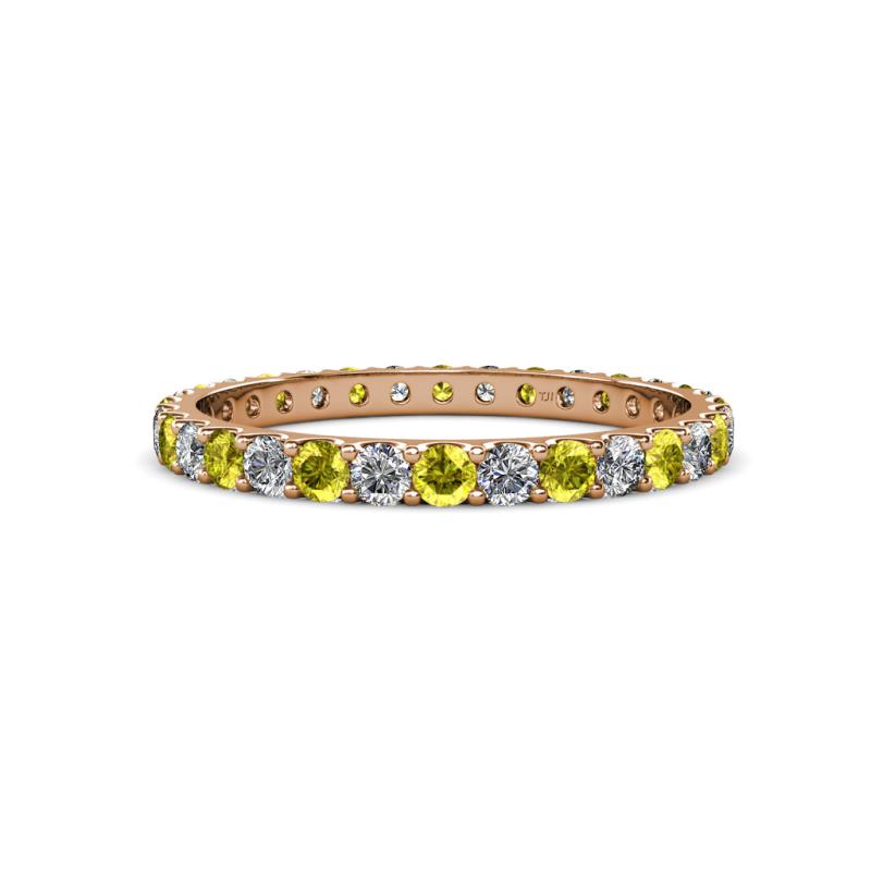 Audrey 2.70 mm Yellow and White Diamond U Prong Eternity Band 
