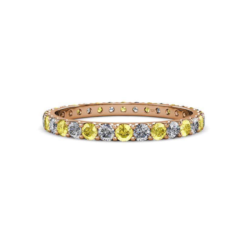 Audrey 2.70 mm Yellow Sapphire and Diamond U Prong Eternity Band 