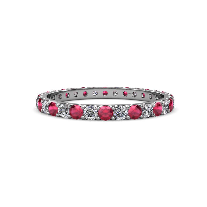 Audrey 2.70 mm Ruby and Diamond U Prong Eternity Band 