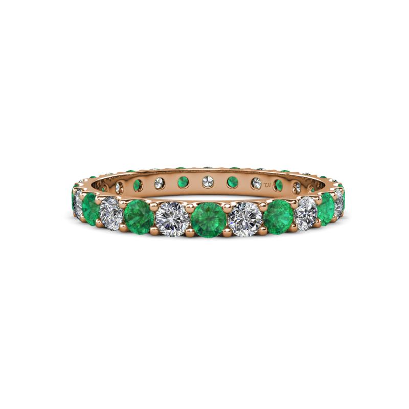 Audrey 3.00 mm Emerald and Diamond U Prong Eternity Band 