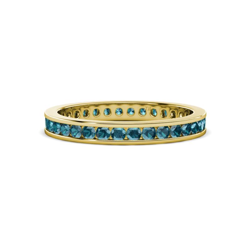 Celina 2.00 mm Round London Blue Topaz Eternity Band 