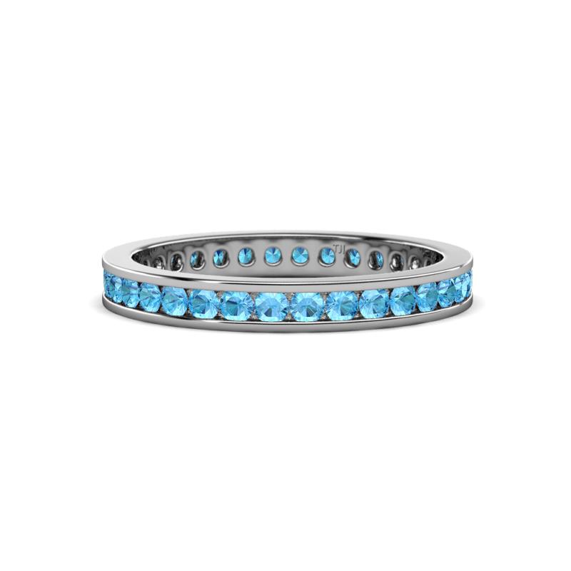 Celina 2.00 mm Round Blue Topaz Eternity Band 