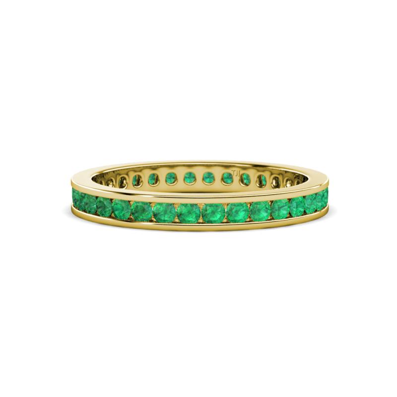Celina 2.00 mm Round Emerald Eternity Band 