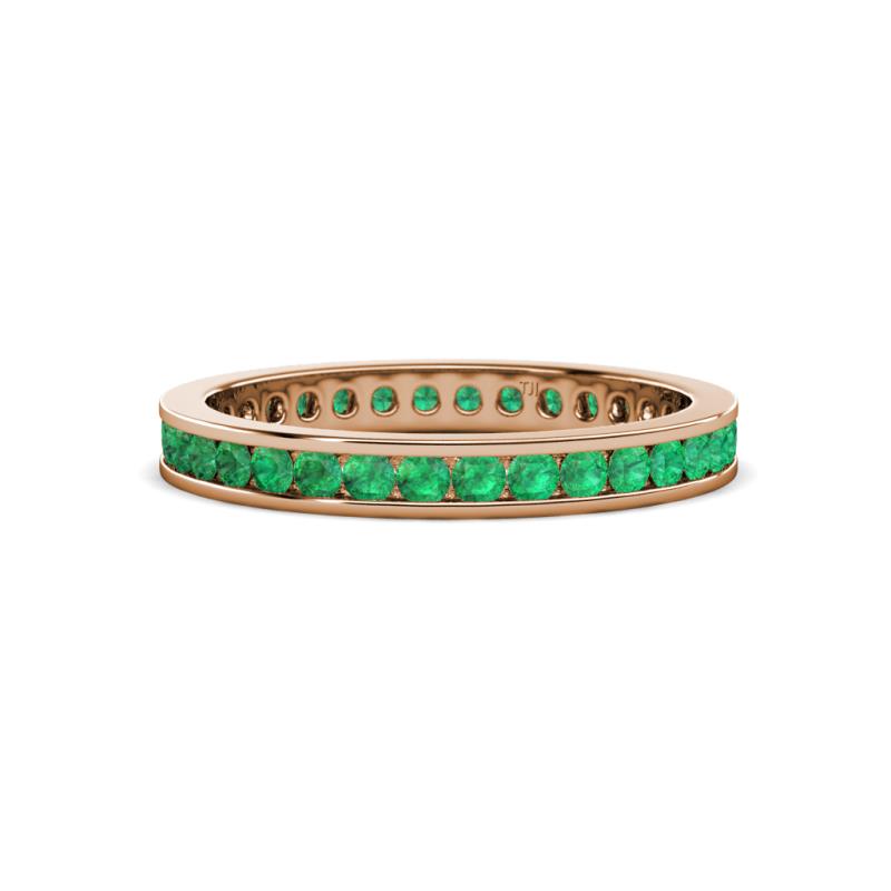 Celina 2.00 mm Round Emerald Eternity Band 