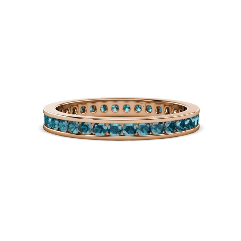Celina 2.00 mm Round London Blue Topaz Eternity Band 