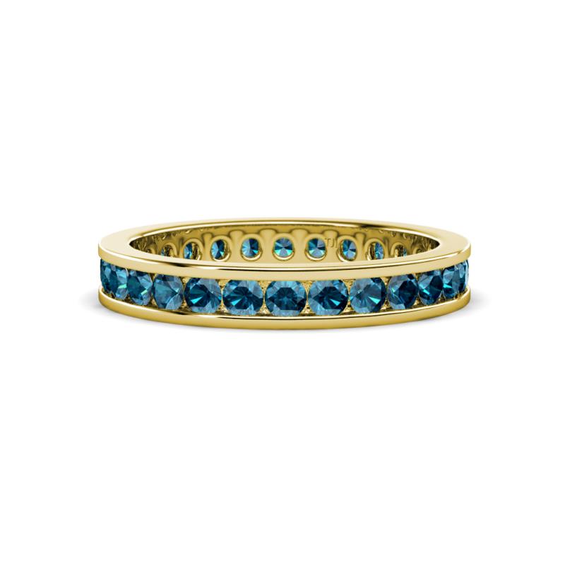 Celina 2.40 mm Round Blue Diamond Eternity Band 