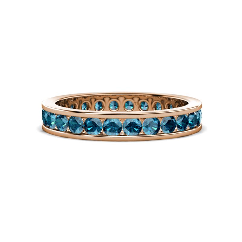 Celina 2.70 mm Round Blue Diamond Eternity Band 