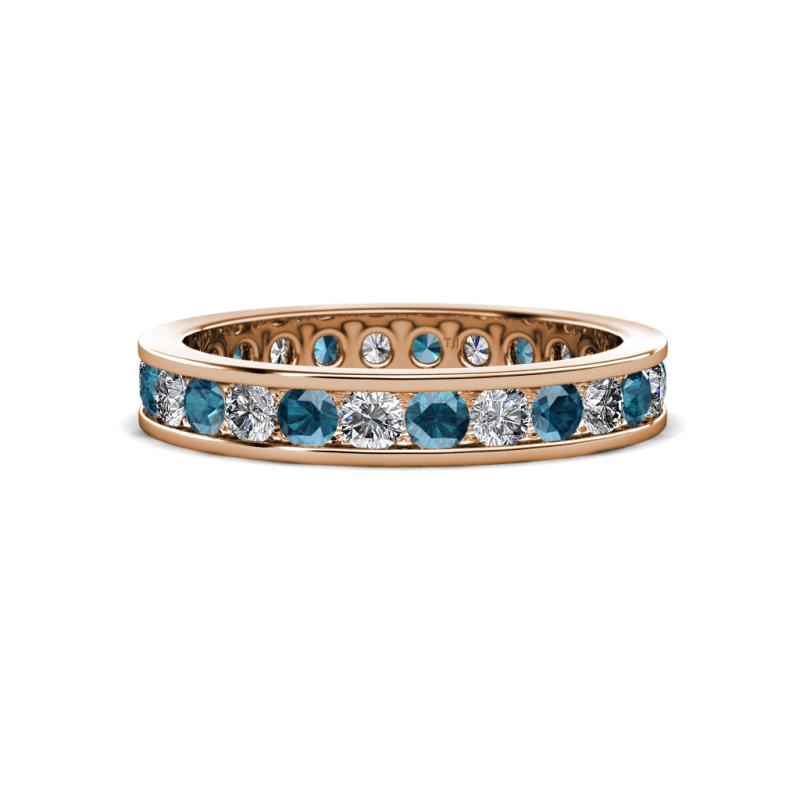 Celina 2.70 mm Round London Blue Topaz and Diamond Eternity Band 