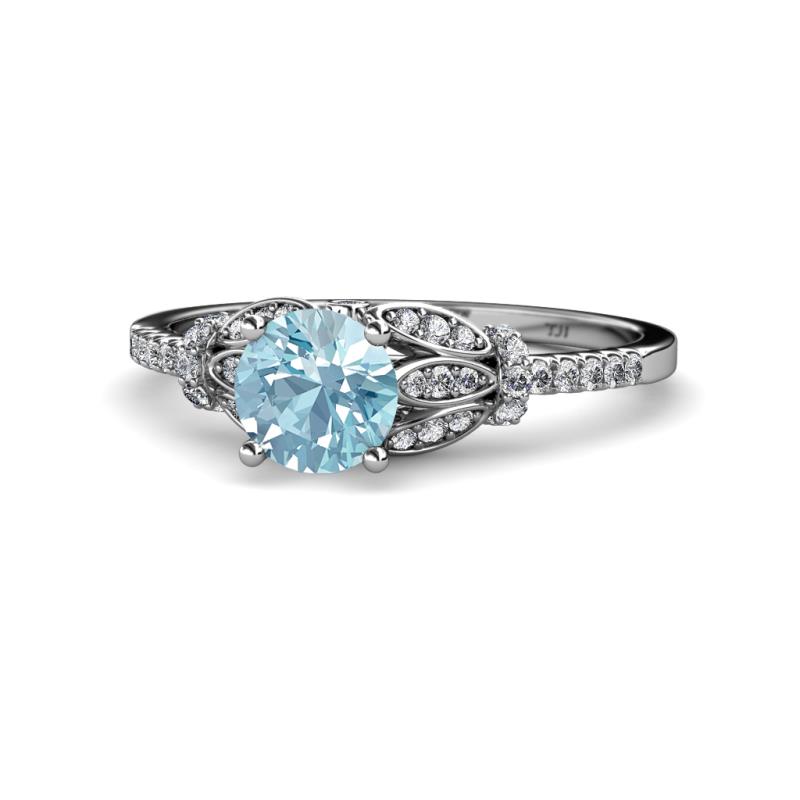 Katelle Desire Aquamarine and Diamond Engagement Ring 