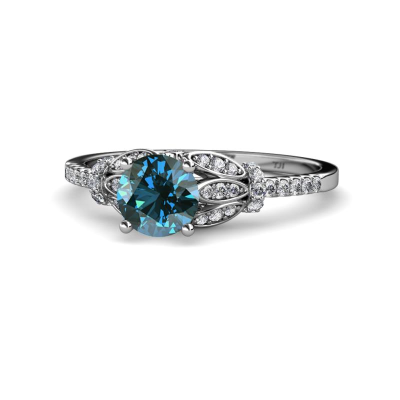 Katelle Desire Blue and White Diamond Engagement Ring 