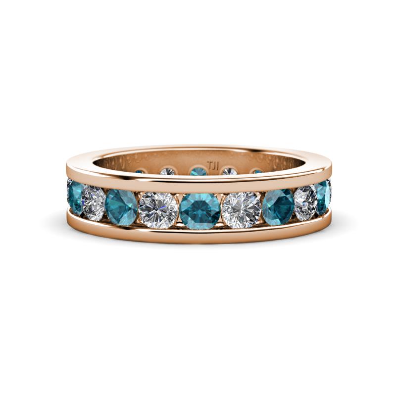 Celina 3.40 mm Round London Blue Topaz and Diamond Eternity Band 
